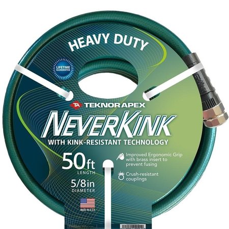 NEVERKINK Garden Hose, 50 ft L, Vinyl, Green 8617-50/8615-50